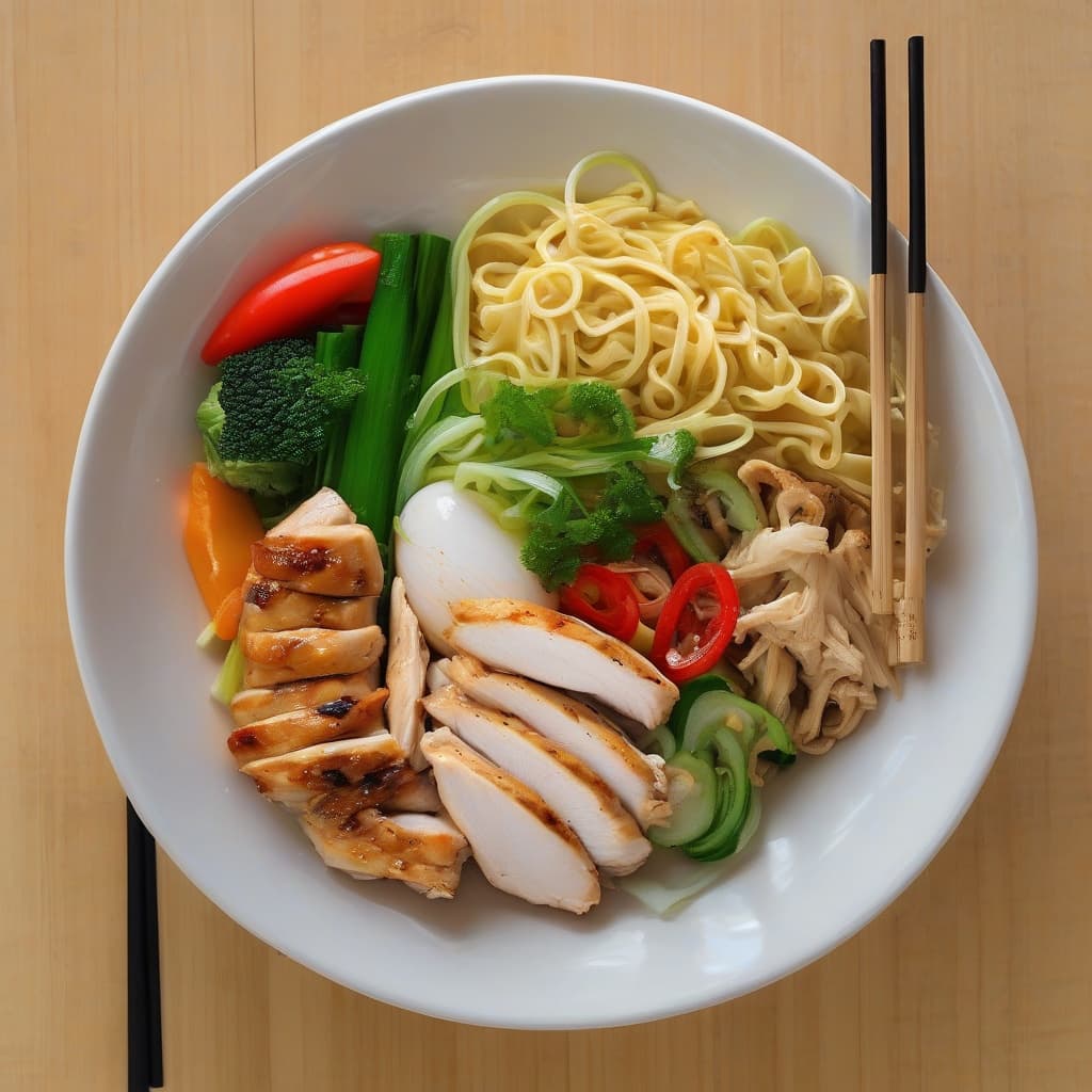 M2. Mì Xào Rau Cải Gà/Stir-Fried Egg Noodles w/ Chicken & Vegetables