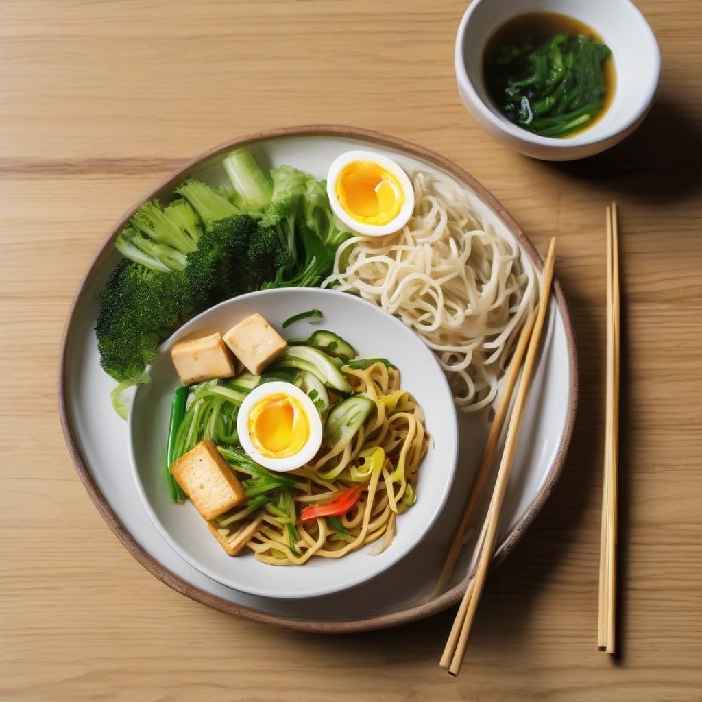 M1. Mì Xào Rau Cải Đậu Hủ/Stir-fried Egg Noodles w/ Tofu & Vegetables