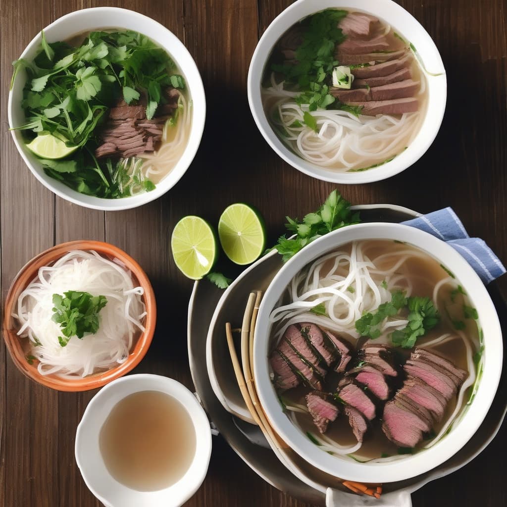 P9. Phở Tái Chín Nạm/Rare Beef, Brisket & Flank