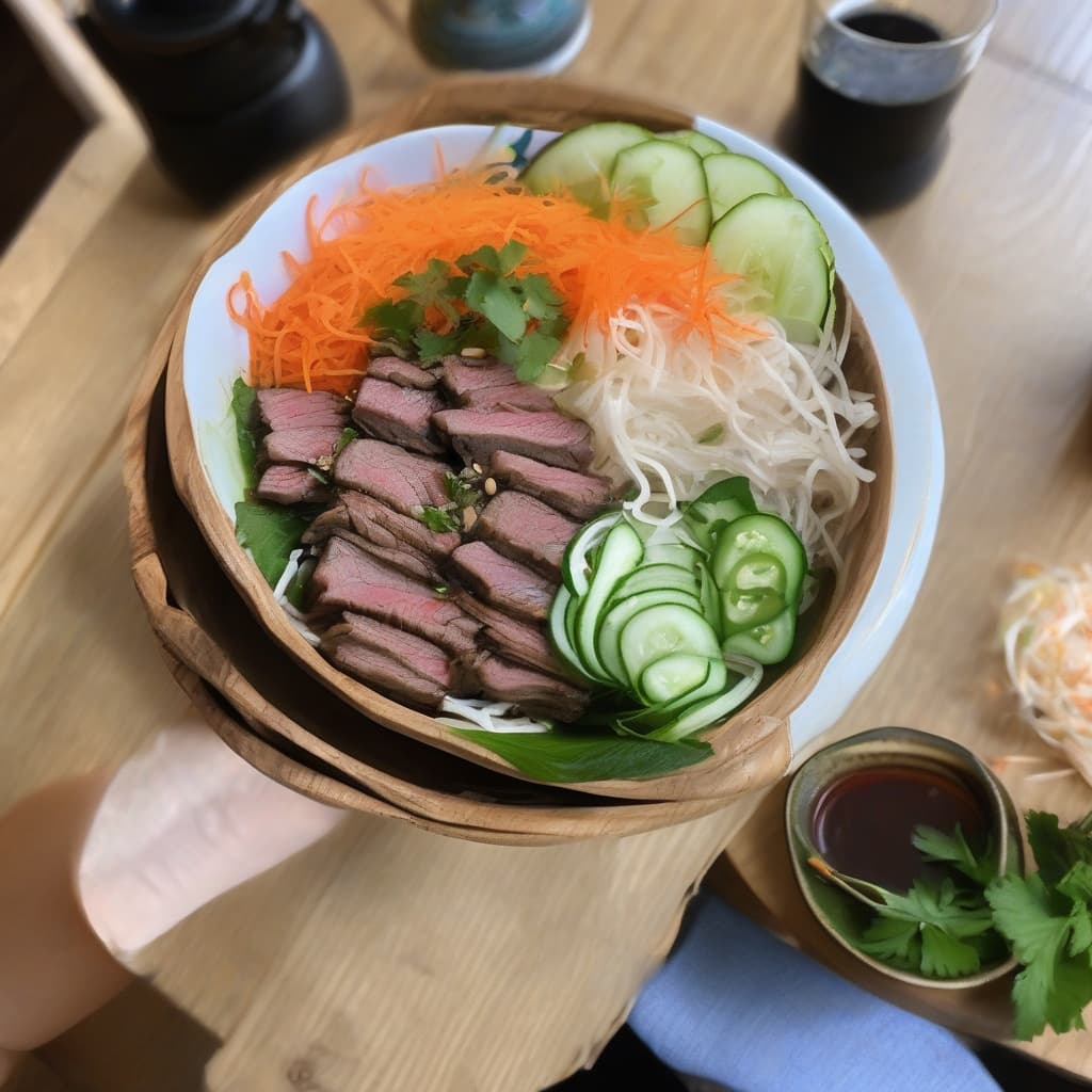 B7. Bún Bò Lá Lốt/Grilled Beef in Betel Leaf