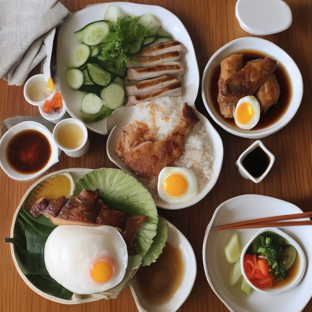 C6. Cơm Sườn Heo, Chả Giò/Grilled Pork Chop & Fried Egg Roll