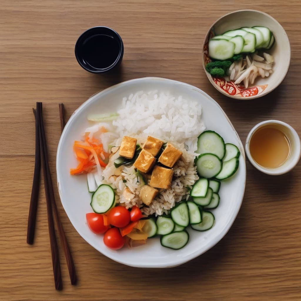 C10. Cơm Xào Đậu Hủ/Stir-Fried Vegetables & Tofu