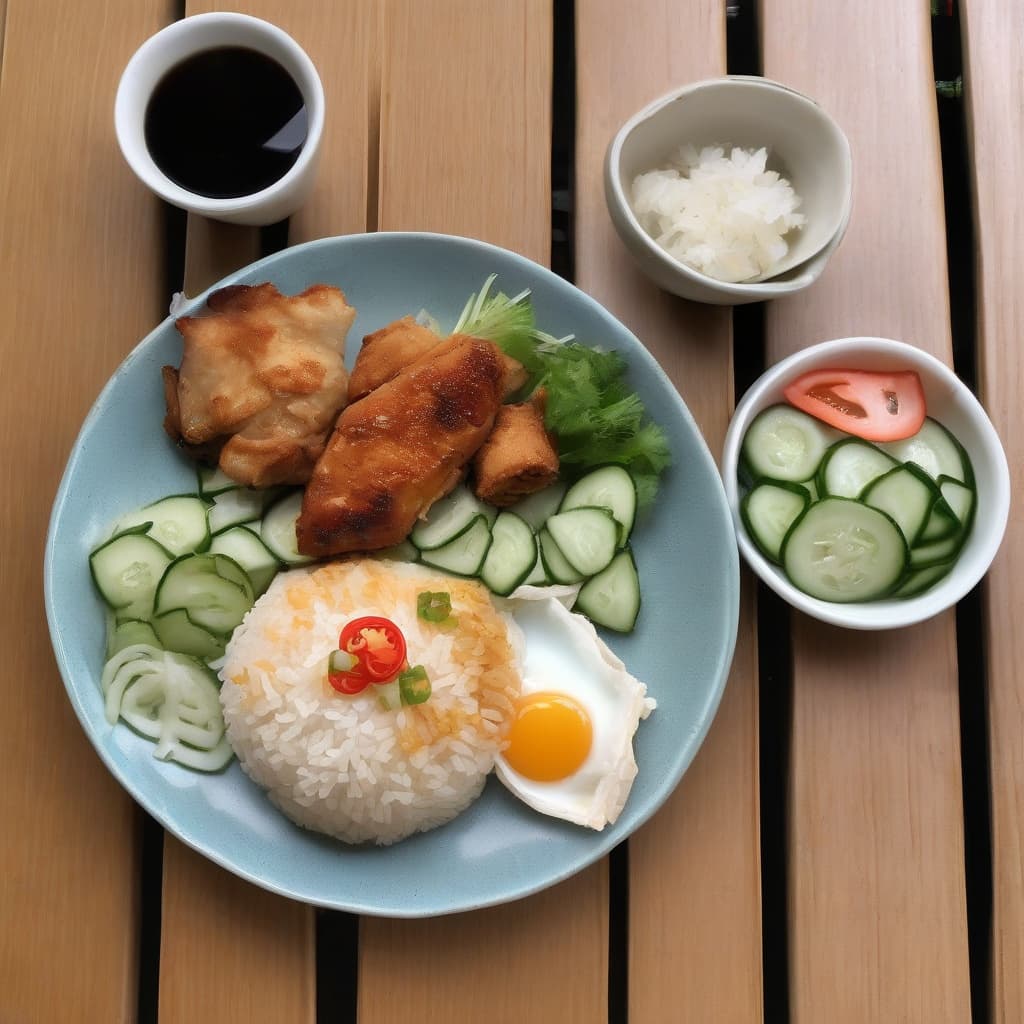C5. Cơm Gà Nướng, Chả Giò/Grilled Chicken & Fried Egg Roll